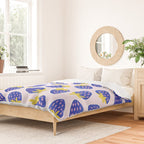 Vibrant Blue Strawberry Pattern Duvet Cover Gallery Image 2