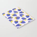 Vibrant Blue Strawberry Pattern Notebook Gallery Image 2