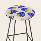 Vibrant Blue Strawberry Pattern Stool Gallery Image 2