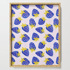 Vibrant Blue Strawberry Pattern Serving Tray Gallery Image 1