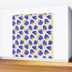 Vibrant Blue Strawberry Pattern Wall Mural Gallery Image 2