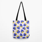 Vibrant Blue Strawberry Pattern Tote Bag Gallery Image 2