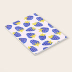 Vibrant Blue Strawberry Pattern Notebook Gallery Image 3