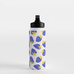 Vibrant Blue Strawberry Pattern Water Bottle Gallery Image 3
