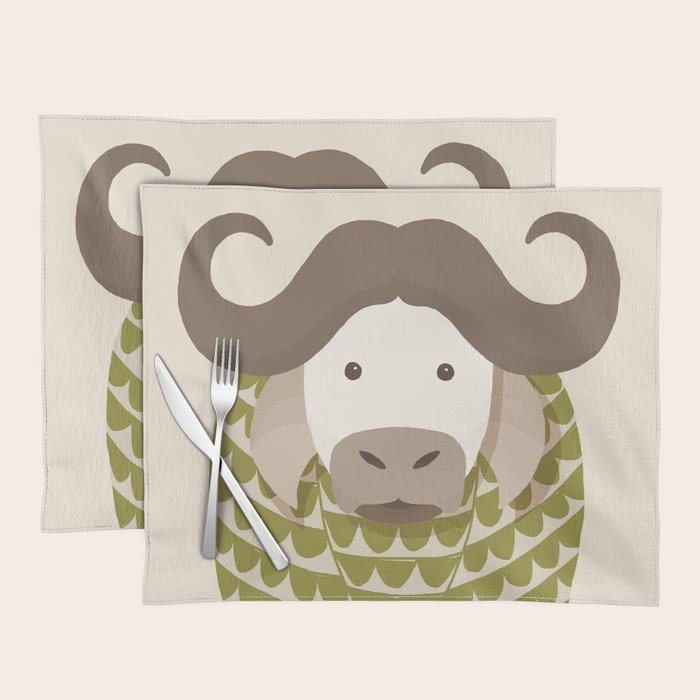 Whimsical Cape Buffalo Placemat Gallery Image 1
