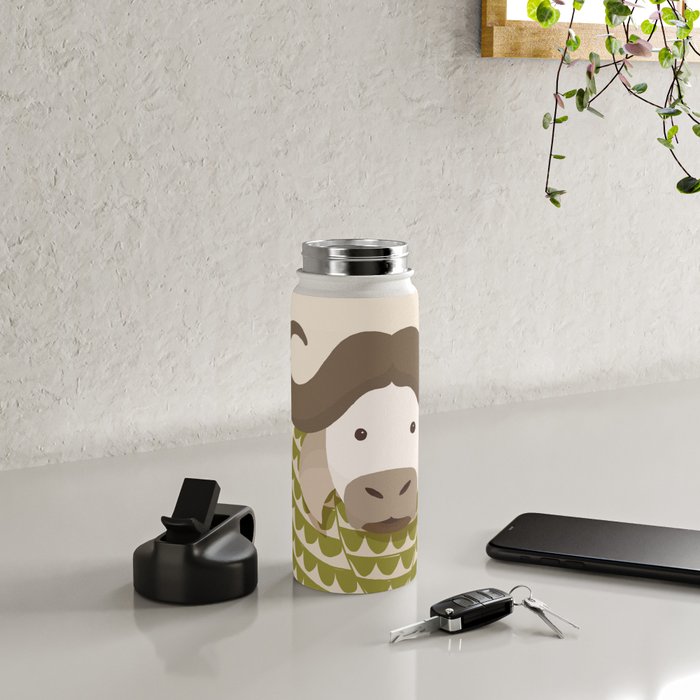 Whimsical Cape Buffalo Water Bottle Gallery Image 4