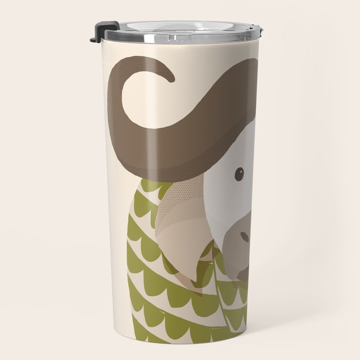 Whimsical Cape Buffalo Travel Mug Gallery Image 3