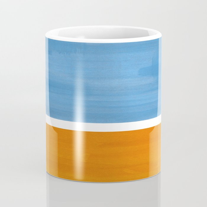 Rothko Minimalist Abstract Mid Century Color Black Square Periwinkle Yellow Ochre Coffee Mug Gallery Image 4
