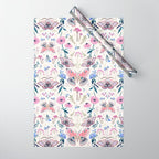 Lilac Butterfly and Flowers Wrapping Paper Gallery Image 1