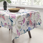 Lilac Butterfly and Flowers Tablecloth Gallery Image 3