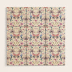 Lilac Butterfly and Flowers Wood Wall Art Gallery Image 1