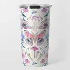 Lilac Butterfly and Flowers Travel Mug Gallery Image 1