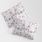 Lilac Butterfly and Flowers Pillow Sham Gallery Image 3