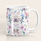 Lilac Butterfly and Flowers Coffee Mug Gallery Image 1