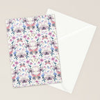 Lilac Butterfly and Flowers Stationery Card Gallery Image 2