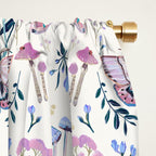 Lilac Butterfly and Flowers Window Curtain Gallery Image 2