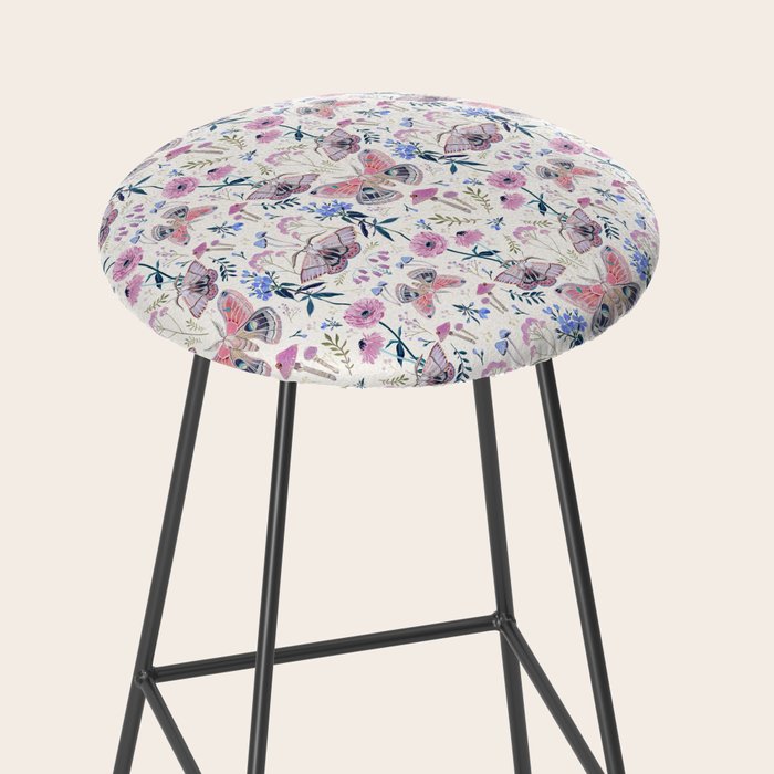 Lilac Butterfly and Flowers Stool Gallery Image 2