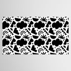 Black and white organic shape art pattern Tablecloth Gallery Image 2