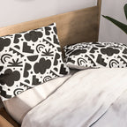 Black and white organic shape art pattern Pillow Sham Gallery Image 2