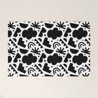 Black and white organic shape art pattern Welcome Mat Gallery Image 1