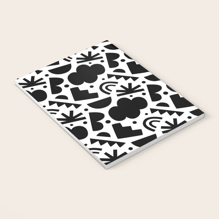Black and white organic shape art pattern Notebook Gallery Image 3