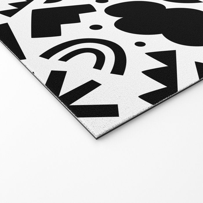Black and white organic shape art pattern Welcome Mat Gallery Image 2