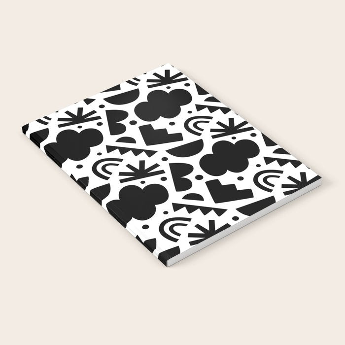 Black and white organic shape art pattern Notebook Gallery Image 2