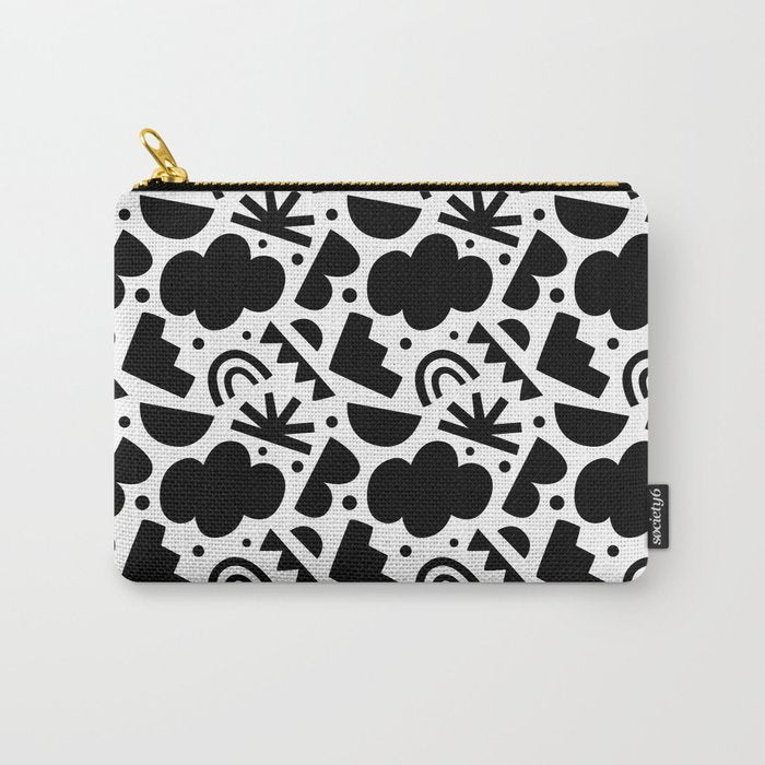 Black and white organic shape art pattern Carry All Pouch Gallery Image 1