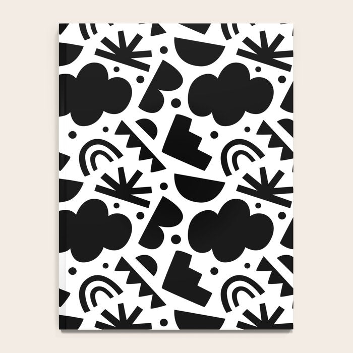 Black and white organic shape art pattern Notebook Gallery Image 4