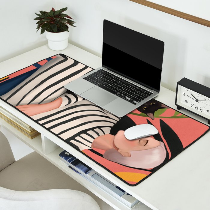 The Cat and the Calm Desk Mat Gallery Image 2