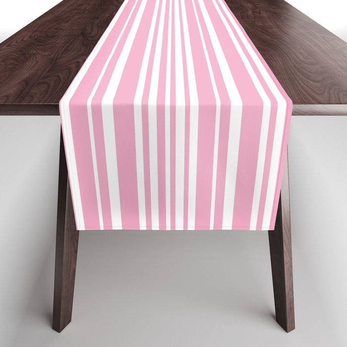 Classic Stripes XXXI - Pastel Pink  Table Runner Gallery Image 1
