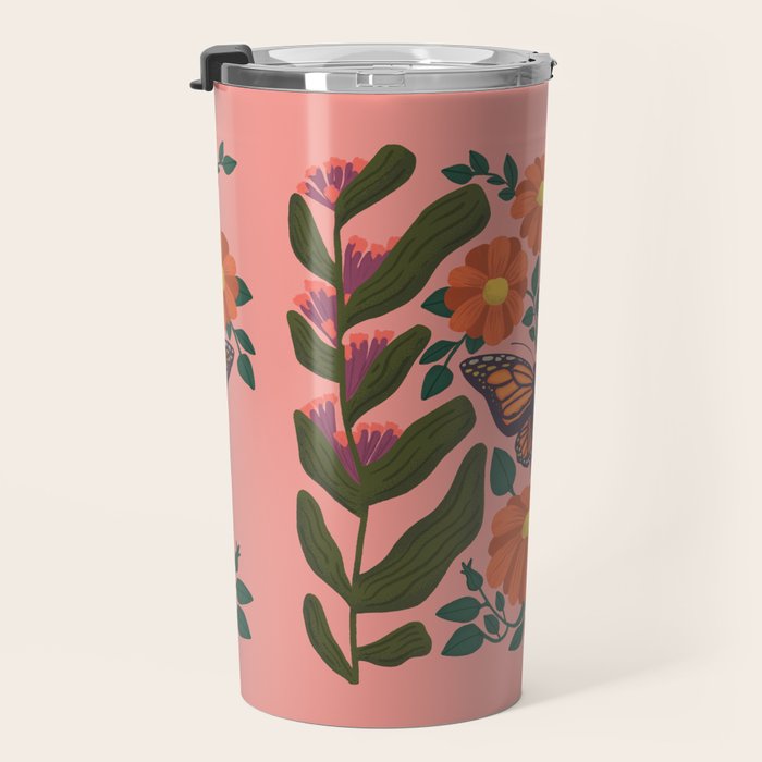 Monarch Butterfly and Milkweed  Travel Mug Gallery Image 3