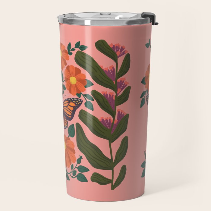 Monarch Butterfly and Milkweed  Travel Mug Gallery Image 2