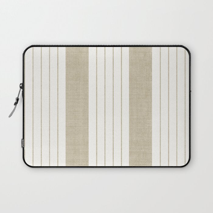 Ticking Stripe in Tan Laptop Sleeve Gallery Image 1