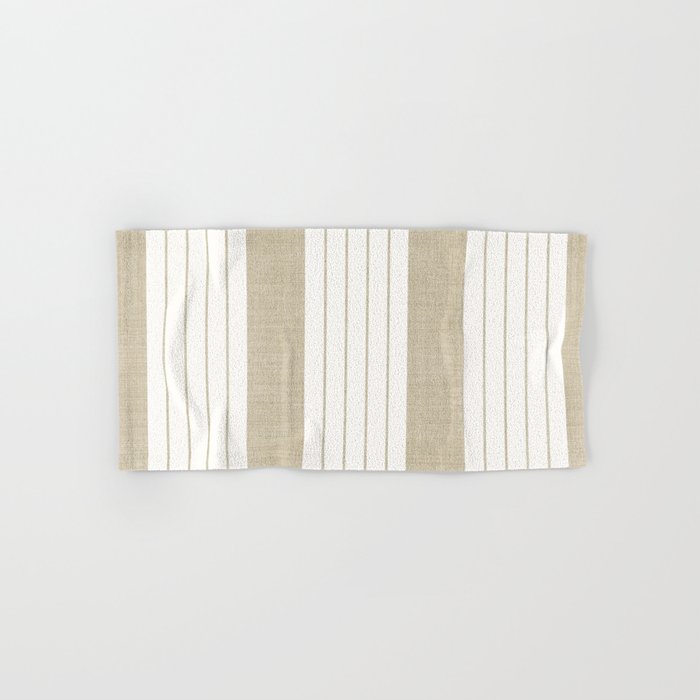 Ticking Stripe in Tan Bath Towel Gallery Image 1