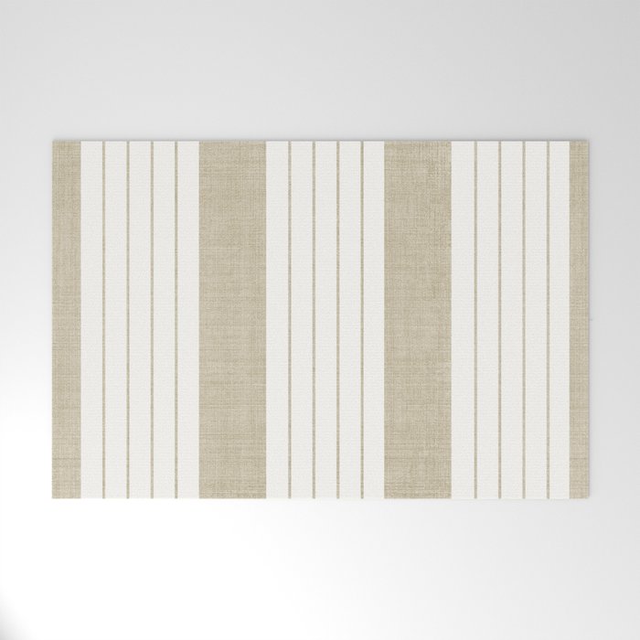 Ticking Stripe in Tan Welcome Mat Gallery Image 1