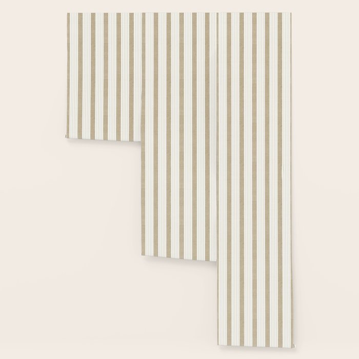 Ticking Stripe in Tan Wallpaper Gallery Image 3