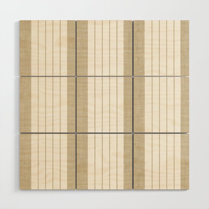 Ticking Stripe in Tan Wood Wall Art Gallery Image 1