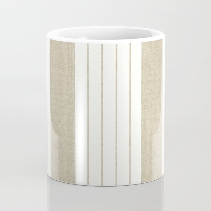Ticking Stripe in Tan Coffee Mug Gallery Image 4