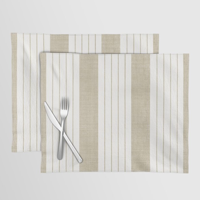 Ticking Stripe in Tan Placemat Gallery Image 1