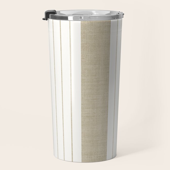 Ticking Stripe in Tan Travel Mug Gallery Image 3