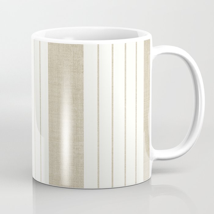 Ticking Stripe in Tan Coffee Mug Gallery Image 1
