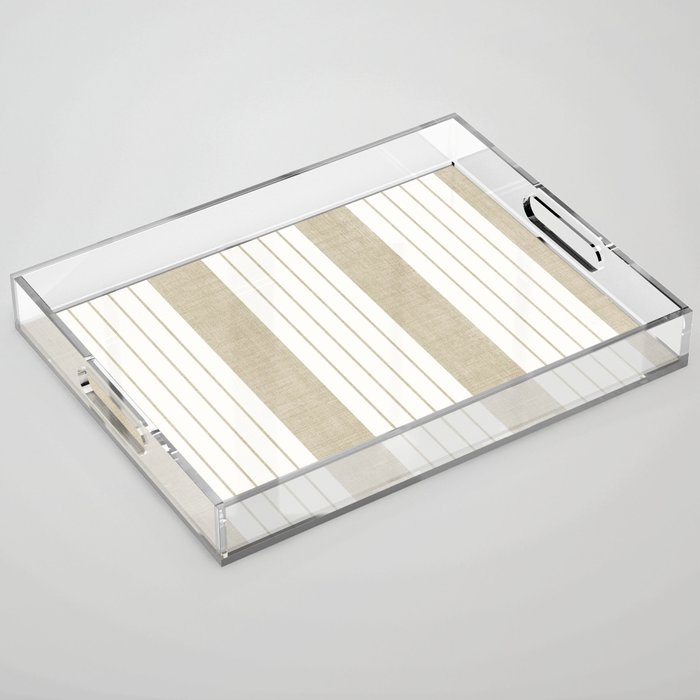 Ticking Stripe in Tan Acrylic Tray Gallery Image 1