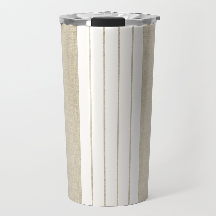 Ticking Stripe in Tan Travel Mug Gallery Image 1