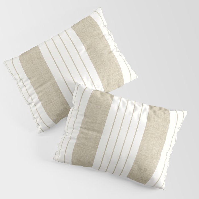 Ticking Stripe in Tan Pillow Sham Gallery Image 3