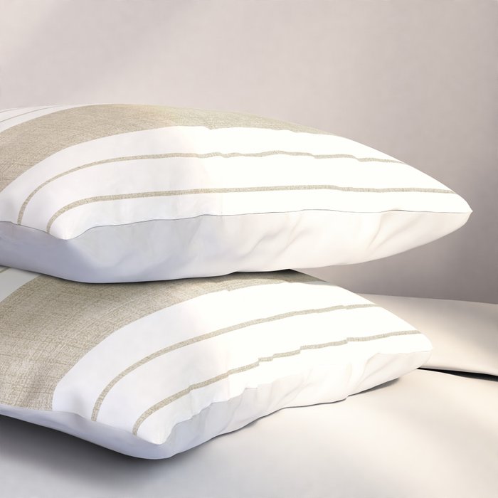 Ticking Stripe in Tan Pillow Sham Gallery Image 3