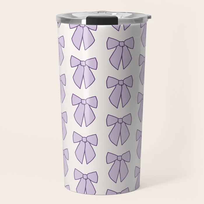 Lavender Bows Coquette Travel Mug Gallery Image 1