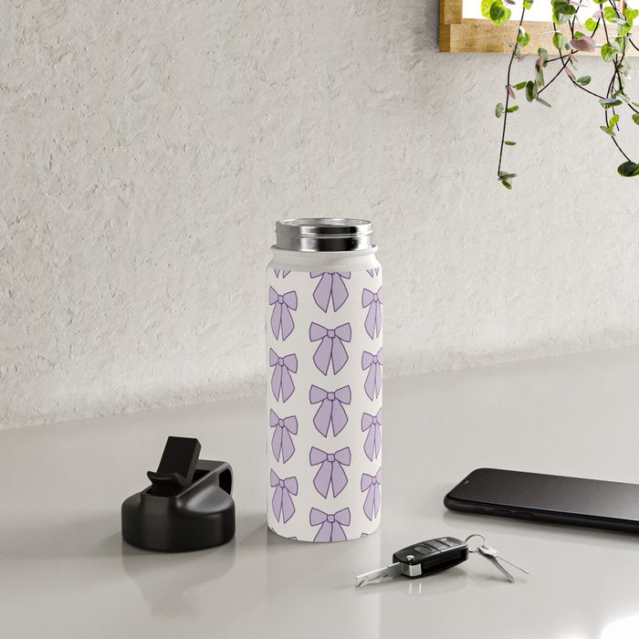 Lavender Bows Coquette Water Bottle Gallery Image 5