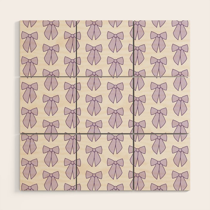 Lavender Bows Coquette Wood Wall Art Gallery Image 1
