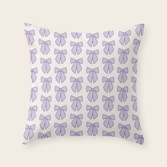 Lavender Bows Coquette Throw Pillow Gallery Image 6